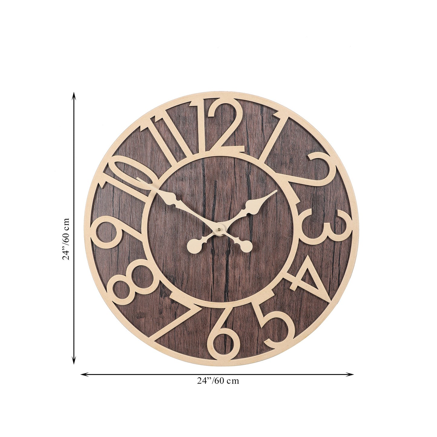 Dark Brown Numerical Engineered Wood Wall Clock With Leather coating || Wall Clock