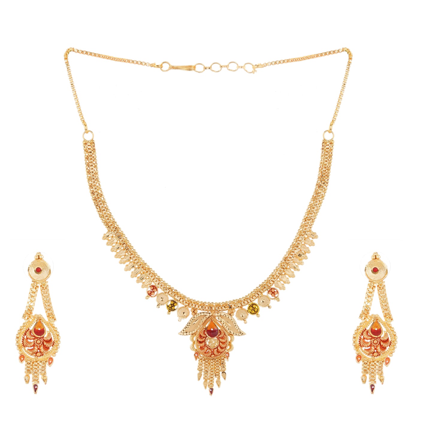 1Gm Gold Rani Haar Necklace and Earring Set