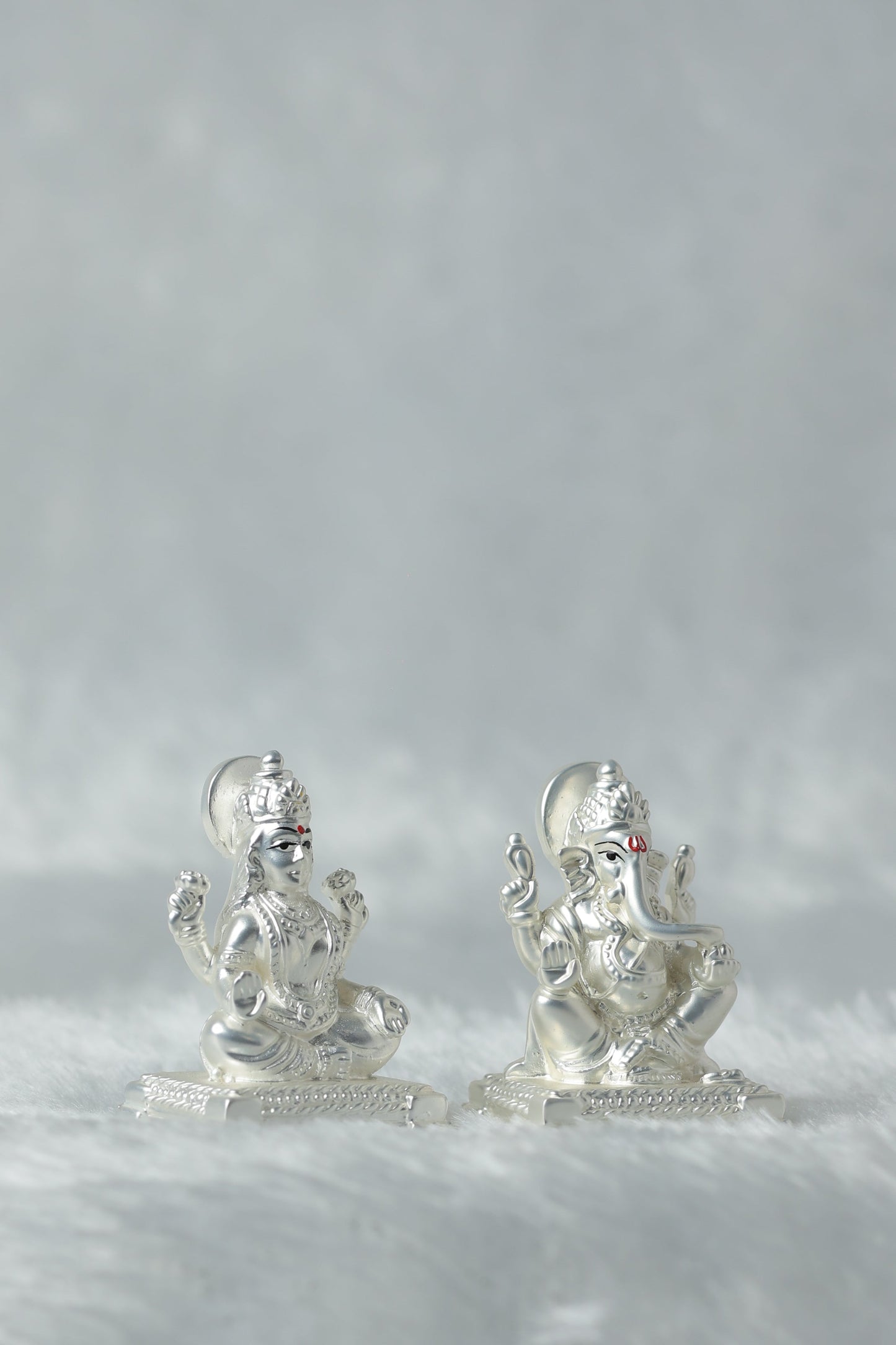 Silver plated Matt finish Laxmi and Ganpati Ji || Ganpati Ji || Laxmi Ji