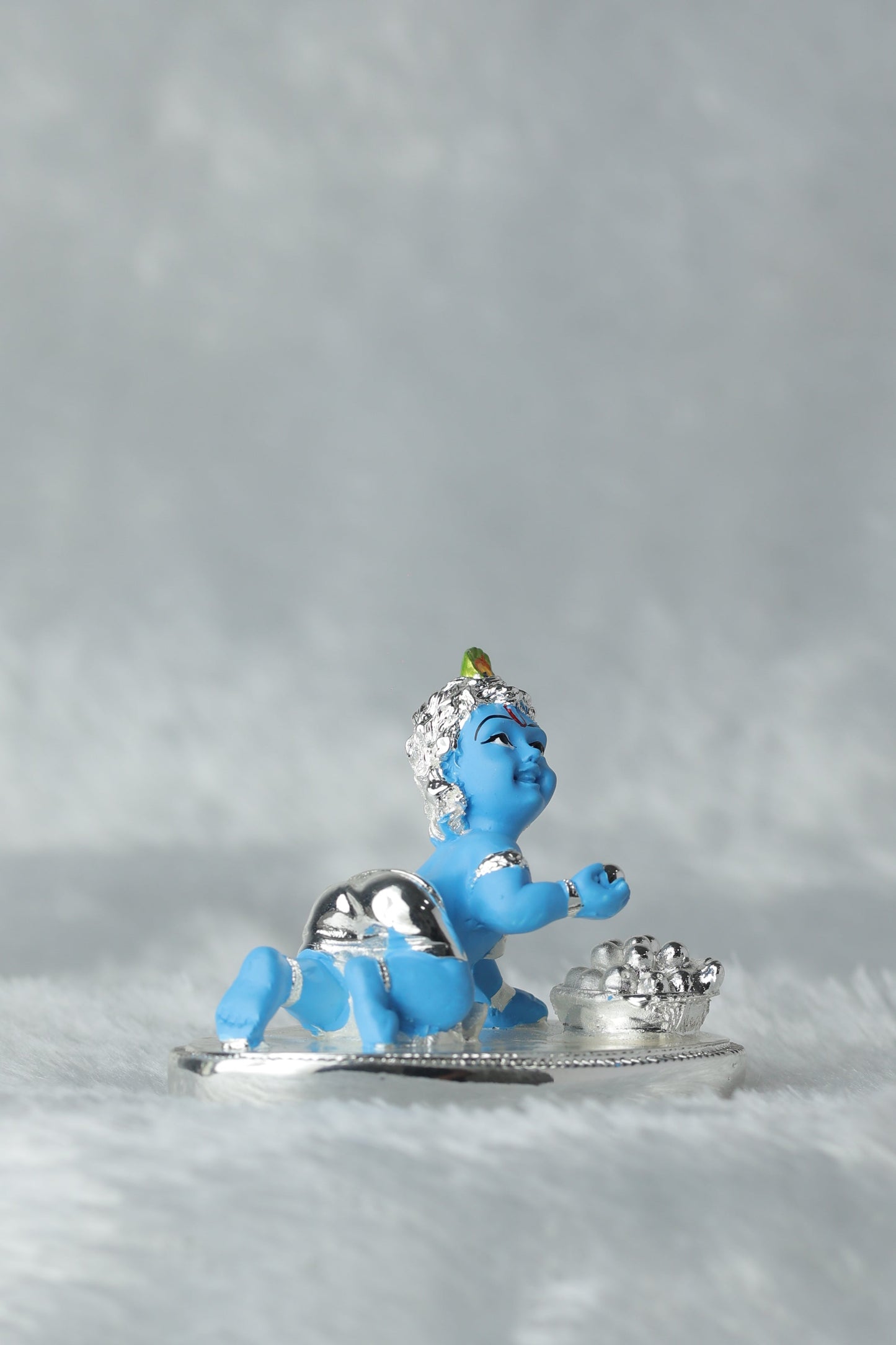 Laddu Gopal Silver plated with blue Colour || Kanha Ji